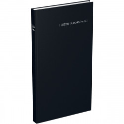 AGENDA COMPTOIR EURO/CENTIMES NOIR 15x27 cm. 12 mois de Janvier à Décembre. 1 jour par page
