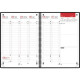 AGENDA SEMAINIER VOYAGE 16X24CM SPIRALE NOIR 12 mois de Janvier à Décembre avec prise de RDV par 1/2 heure