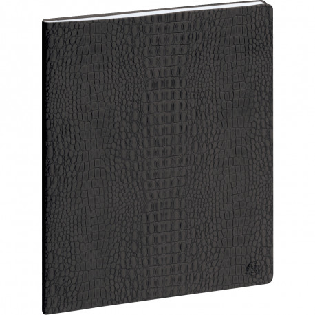 AGENDA SEMAINIER BABY CROCO 21X27CM ANTHRACITE 12 mois de janvier à décembre. La semaine sur 2 pages