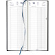 AGENDA BANQUIER LONG 2 VOLUMES NOIR 14.3x 32.5cm 1 jour par 2 pages
