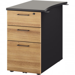 CAISSON BOUT BUREAU JAZZ+ FAB FR P.80 CHENE BOCAGE / ANTHRACITE GAR. 3 ANS