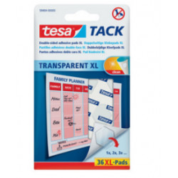 PASTILLES ADHESIVES XL DOUBLE FACE TESAPACK X36 TRANSPARENT
