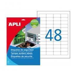 ETIQUETTE DE SECURITE ARGENT BTE X 10F 45.7X21.2