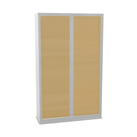 ARMOIRE À RIDEAUX MONOBLOC HAUTE NF  H198 L120 P43 CM CORPS ALU/RIDEAUX CHÊNE CLAIR GAR 5 ANS