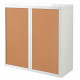 ARMOIRE À RIDEAUX  PERSONNALISABLE H104 L110 P41,5 CM 2 TABLETTES CORPS BLANC / RIDEAUX HETRE GAR 5 ANS