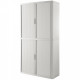 ARMOIRE À RIDEAUX RECYCLABLE H204 L110 P41,5 CM 4 TABLETTES CORPS BLANC / RIDEAUX BLANC GAR 5 ANS