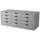 BLOC 12 TIROIRS 857X329X342MM GRIS