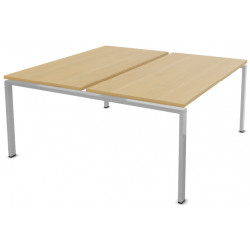 BUREAU 2 PLATEAUX PARTAGES FAB FR SUR STRUCT.PART. FIXE DÉPART L160CMXP165 PLATEAU CHÊNE CLAIR PIET. ALU GAR 5ANS
