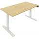 BUREAU À RÉGLAGE COMMANDE ÉLECTRIQUE GUERA L120XP80CM PLAT. 25MM  CHÊNE CLAIR/PIÈTEMENT BLANC