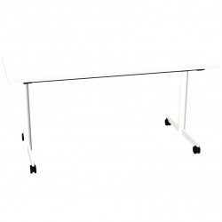 BUREAU PLAN DROIT TABLE L160 CM X P70 CM EVOLVE PLATEAU BLANC STRUCTURE BLANC