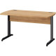 BUREAU TELETRAVAIL  PIEDS MÉTAL L120 CM DECOR CHÊNE DE BOCAGE voile de fond inclus 2 passes câbles inclus 