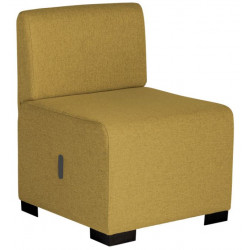 CANAPE HIZIA 1P JAUNE SAFRAN TISSU POLYESTER (POSS.EN SIMILICUIR S/DDE) ASS.FACILE STRUCT.PIN PIEDS PATINS ANTIDERAP.GAR 2 ANS