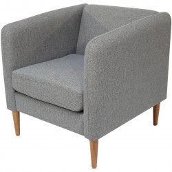 CANAPÉ KANAP 1 PLACE GRIS REVET.POLYESTER 4 PIEDS CONIQUES BOIS DE HEVEA A VISSER GAR 3 ANS  