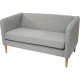 CANAPÉ KANAP 2 PLACES GRIS REVET.POLYESTER 4 PIEDS CONIQUES BOIS DE HEVEA  A VISSER GAR 3 ANS