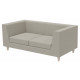 CANAPE  LOUNGE 2 PLACES L144 structure pin massif piét.bois tissu GIVRE GAR. 8 ANS