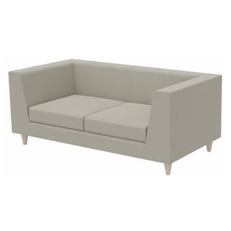 CANAPE  LOUNGE 2 PLACES L144 structure pin massif piét.bois tissu GIVRE GAR. 8 ANS