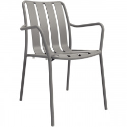 CHAISE AVEC ACCOUDOIRS VERANO GRIS CDE PAR 2 ALU 100% RECYCL.ASSISE 95KG GAR 3 ANS