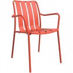 CHAISE AVEC ACCOUDOIRS VERANO PAPRIKA CDE PAR 2 ALU 100% RECYCL.ASSISE 95KG GAR 3 ANS