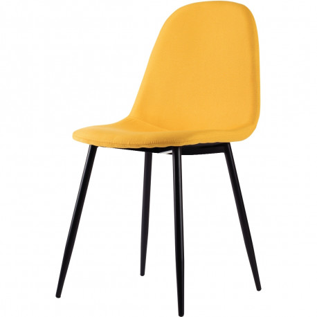 CHAISES MUST SAFRAN LOT 2 SCANDINAVE STRUCT.CONTREPLAQ.ASS.TISSU POLYESTER PIET.TUBE ACIER LAQUE EPOXY NOIR HT ASS.48CM