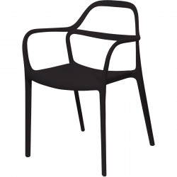 CHAISES NOVA NOIR LOT 2 ENTIER.RECYCLABLE POLYPROP.ANTI UV USAGE INTER.EXTER.HT ASS.45CM LOT DE 2  GAR 2 ANS 