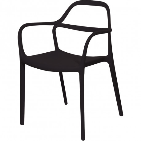 CHAISES NOVA NOIR LOT 2 ENTIER.RECYCLABLE POLYPROP.ANTI UV USAGE INTER.EXTER.HT ASS.45CM LOT DE 2  GAR 2 ANS 