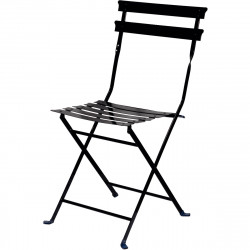 CHAISES PLIANTES EDEN NOIR LOT DE 2 USAGE INTER.EXTER.ACIER GALVANISE LAQUE MAT TRAITE UV 100% RECYCL.GAR 2 ANS