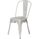 CHAISES URBAN BLANC LOT DE 2 USAGE INTER.EXTER.ACIER GALVANISE LAQUE  100% RECYCL.EMPILABLE TRAITE UV ASSISE PERF.DRAINAGE EAU