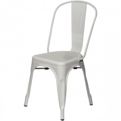 CHAISES URBAN BLANC LOT DE 2 USAGE INTER.EXTER.ACIER GALVANISE LAQUE  100% RECYCL.EMPILABLE TRAITE UV ASSISE PERF.DRAINAGE EAU