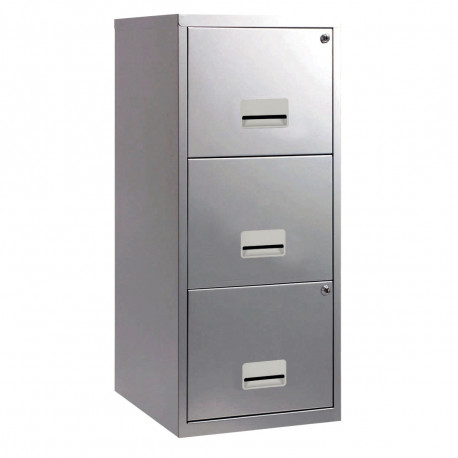 CLASSEUR ÉCONOMIQUE FAB FR 3 TIROIRS POUR DOSSIERS SUSPENDUS  L40 H96 P40 CM ALUMINIUM GAR 5 ANS