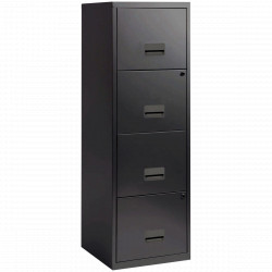 CLASSEUR ÉCONOMIQUE FAB FR 4 TIROIRS POUR DOSSIERS SUSPENDUS  L40 H126 P40 CM NOIR GAR 5 ANS