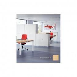 DESSUS D'ARMOIRE À RIDEAUX MONOBLOC  NF L120CM FINITION CHÊNE CLAIR GAR 5 ANS 