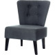 FAUTEUIL BRIGHTON GRIS STYLE VINTAGE STUCT.PIN MASSIF ET AGGLOM.REVET.TISSU POLYESTER NON DEHOUSS.PIET.HETRE MASSIF HT ASS 41CM