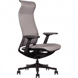 FAUTEUIL ERGONOMIQUE WAVE GRIS/STRUCTURE NOIR SYNCHRONE REGL.AUTOM.TENS.BASCULE ACC 3D INCLUS 110KG