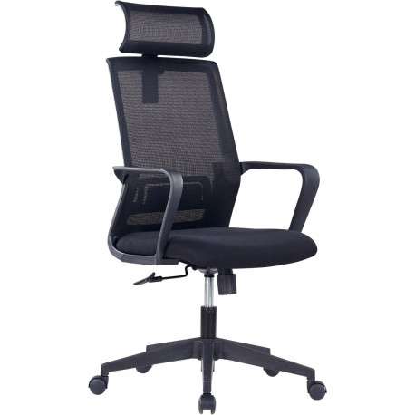 FAUTEUIL MTGA216 NOIR MEC BASCULANT  ACC FIXES TETIERE REGL./6CM 110KG GAR 5 ANS