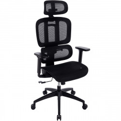 FAUTEUIL RG600 MESH NOIR SYNCHRONE SUPP.LOMB.PROF.ASS.REGL.ACC.3D INCLUS TETIERE 3D INCLUS 120KG GAR 5 ANS