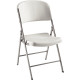 LOT DE 4 CHAISES PLIANTES POLYETH. STRUCT.ACIER BLANC  FAB FR GAR 5 ANS