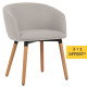 Pack promo 3 Fauteuils Beige 4 pieds bois achetés + 1 fauteuil OFFERT*