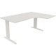 PLAN COMPACT 90° MISSOURI RETOUR DROITE L..160 X P.120 ET 60 CM PLATEAU BLANC/PIÈTEMENT BLANC FAB FR