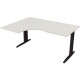 PLAN COMPACT 90° MISSOURI RETOUR GAUCHE L..180 X P.120 ET 60 CM PLATEAU BLANC /PIÈTEMENT ANTHRACITE FAB FR