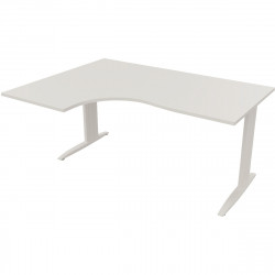 PLAN COMPACT 90° MISSOURI RETOUR GAUCHE L..180 X P.120 ET 60 CM PLATEAU BLANC/PIÈTEMENT BLANC FAB FR
