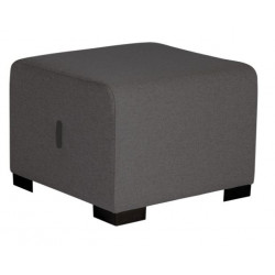 POUF HIZIA 1P  GRIS ANTHRACITE TISSU POLYESTER (POSS.EN SIMILICUIR S/DDE) ASS.FACILE STRUCT.PIN PIEDS PATINS ANTIDERAP.GAR 2 ANS