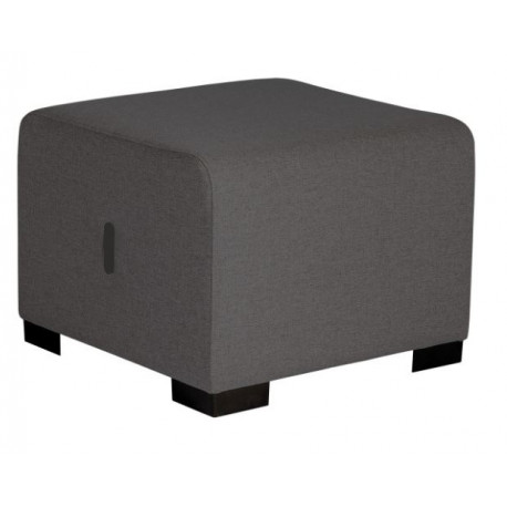 POUF HIZIA 1P  GRIS ANTHRACITE TISSU POLYESTER (POSS.EN SIMILICUIR S/DDE) ASS.FACILE STRUCT.PIN PIEDS PATINS ANTIDERAP.GAR 2 ANS