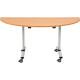 TABLE ABATTANTE DEMI-LUNE L160XP80CM PLATEAU CHÊNE/PIÈTEMENT ALU FAB FR GAR 5 ANS