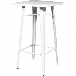 TABLE HAUTE URBAN BLANC USAGE INTER.EXTER.ACIER GALVANISE LAQUE MAT TRAITE UV LIVRE A ASSEMBLER 100% RECYCL.GAR 3 ANS