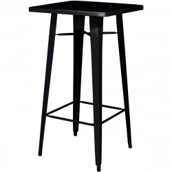TABLE HAUTE URBAN NOIR USAGE INTER.EXTER.ACIER GALVANISE LAQUE MAT TRAITE UV LIVRE A ASSEMBER 100% RECYCL.GAR 3 ANS 