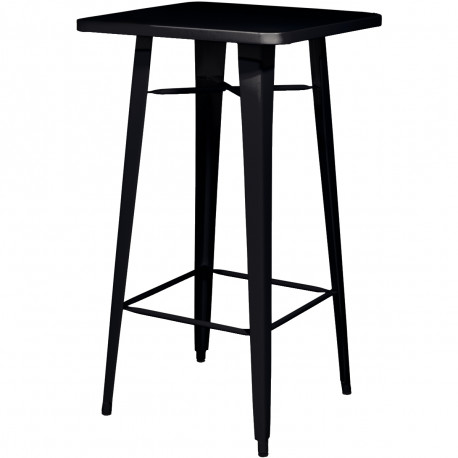 TABLE HAUTE URBAN NOIR USAGE INTER.EXTER.ACIER GALVANISE LAQUE MAT TRAITE UV LIVRE A ASSEMBER 100% RECYCL.GAR 3 ANS 