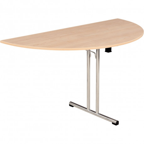 TABLE PLIANTE DEMI-LUNE L160XP80CM PLATEAU CHÊNE/PIÈTEMENT ALU FAB FR GAR 5 ANS