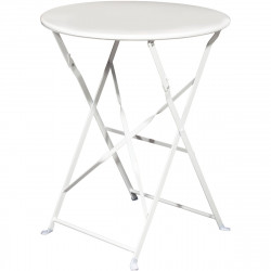 TABLE PLIANTE EDEN BLANC USAGE INTER.EXTER.ACIER GALVANISE LAQUE MAT TRAITE UV LIVRE A ASSEMBLER 100% RECYCL. GAR 2 ANS 