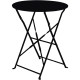 TABLE PLIANTE EDEN NOIR USAGE INTER.EXTER.ACIER GALVANISE LAQUE MAT TRAITE UV LIVRE A ASSEMBLER 100% RECYCL.GAR 2 ANS