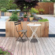 TABLE PLIANTE EDEN NOIR USAGE INTER.EXTER.ACIER GALVANISE LAQUE MAT TRAITE UV LIVRE A ASSEMBLER 100% RECYCL.GAR 2 ANS